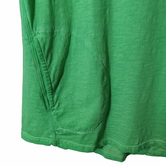 Lori Goldstein LOGO Womens Green Short Sleeve Top L Pockets Distressed Elbow - Picture 4 of 15